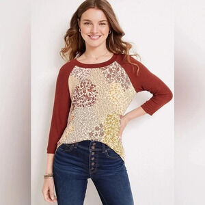 Plus Size 24/7 Blaine Floral Baseball Tee, Size 2X